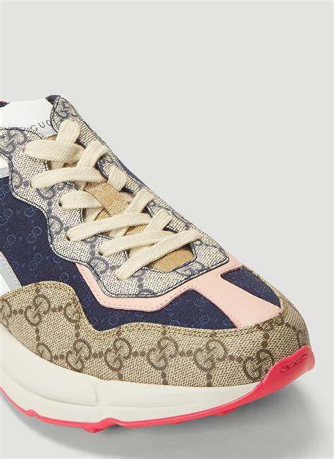 gucci rython pink track sneakers|gucci rhyton sneakers men's.